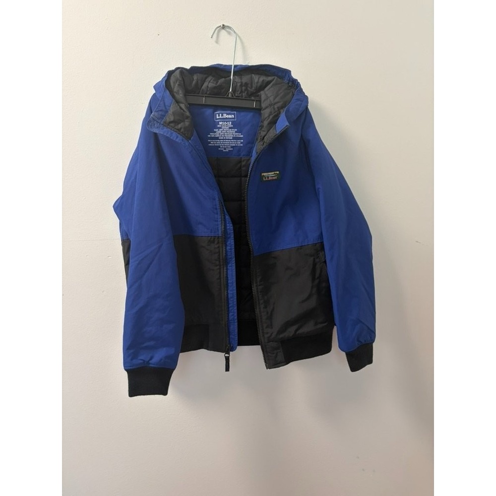 L.L.Bean Mountain Classic Insulated‎ Hooded Jacket Kids M Blue 513221 Used
